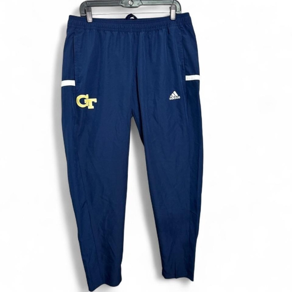 Adidas Georgia Tech GT Climalite Track Pant Navy Blue Sz L NCAA Athletic College